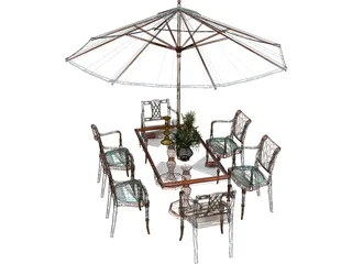 Chairs and Table Garden 3D Model