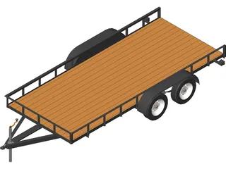 Car Hauling Trailer 3D Model