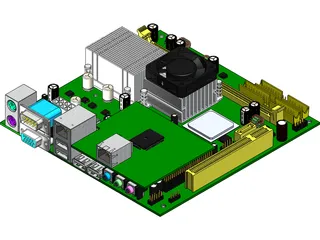 Motherboard Mini ITX 3D Model