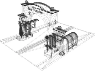 Welcome Arch Town Entry 3D Model