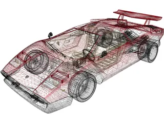 Lamborghini Countach LP500 3D Model