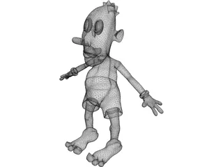 Alien Style Cartoonish Character 3D Model