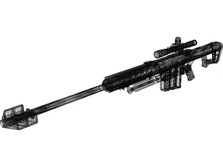 Barrett M107 Sniper Rifle 3D Model