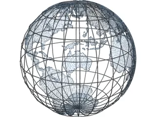 Globe Map 3D Model