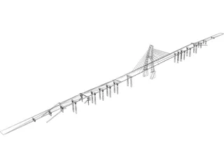 Cable Stayed Bridge 3D Model