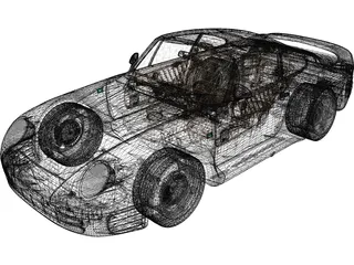 Porsche 959 (1987) 3D Model