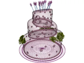 Cake Sweet 16 3D Model