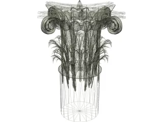 Acanthus and Volute Column 3D Model