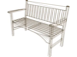 Bench Wooden 3D Model