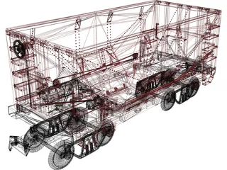 Union Pacific Wagon 3D Model