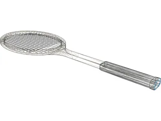 Tennis Racket Vintage 3D Model