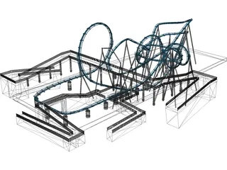 Roller Coaster 3D Model