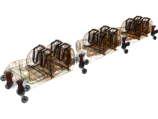 Roller Coaster Train 3D Model