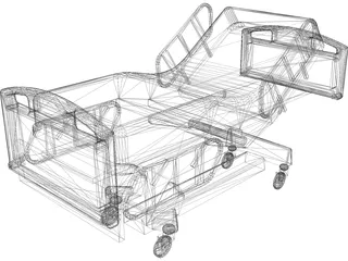 Bed Hospital Incline 3D Model