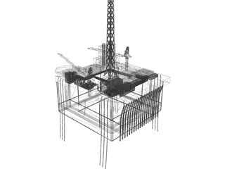 Oil Platform Troll C 3D Model