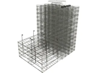 Building Mid-Rise and Parking 3D Model