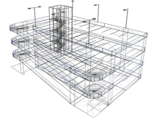 Garage Parking Four Level 3D Model