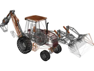 Loader Backhoe 3D Model