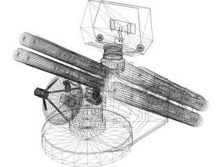 French Crotale Surface to Air Missile Launcher 3D Model