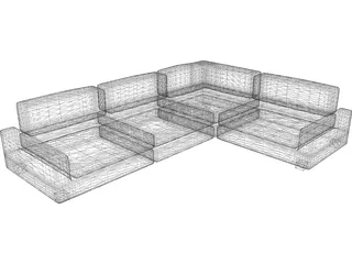 Couch Sectional Modern 3D Model