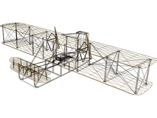 Wright Brothers Plane 3D Model