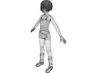 Female Character Young 3D Model