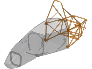 Formula SAE Monocoque and Frame 3D Model