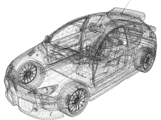 Peugeot 206 GTi 3D Model