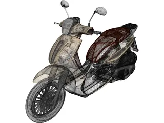 Piaggio Beverly Tourer 200cc Scooter 3D Model