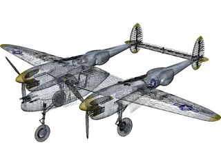 Lockheed P-38 Lightning 3D Model