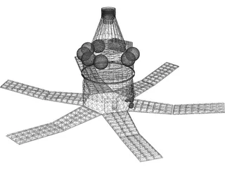 Military Satellite Flash 1T 3D Model