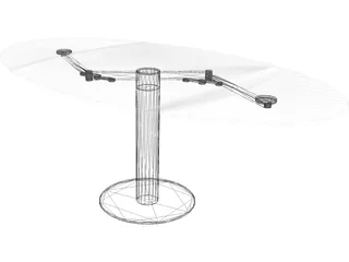 Oval Glass Table 3D Model