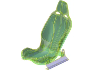 Carbon Fiber Seat with Rails 3D Model