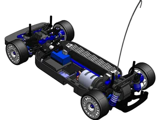 Tamiya TT01 RC Car Chassis 3D Model