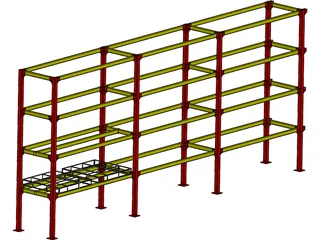 Pallet Rack Heavy Duty 3D Model