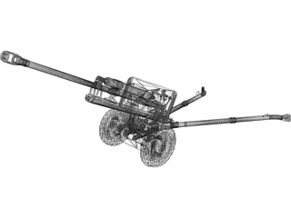 ZiS-3 76mm Divisional Gun M1942 3D Model