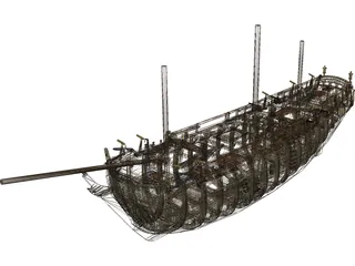 HMS Bounty with Interior 3D Model