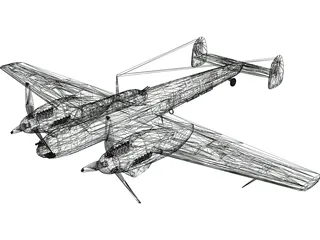 Messerschmitt BF-110 Winter Camo 3D Model