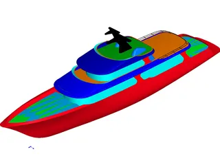 Super Yacht 155feet 3D Model