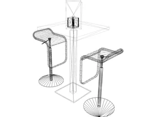 Barstool with Table 3D Model