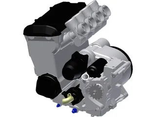 Kawasaki Engine and Sump 3D Model