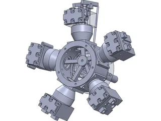 Liney Halo Radial Steam Engine 3D Model