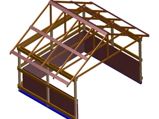 Shed Framing Run-in 3D Model