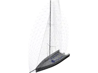 Mini Sail Boat 3D Model