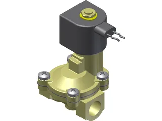 Solenoid Valve with 12V DC Coil 3D Model