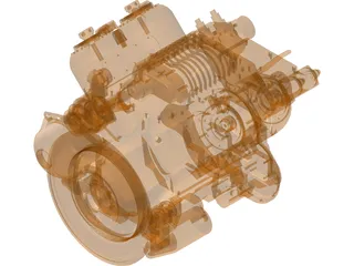 Car V4 Engine 3D Model