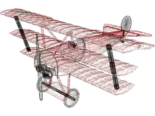 Fokker Dr.I Dreidecker Triplane 3D Model