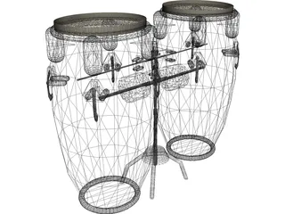 Bongo Percusion Instrument 3D Model