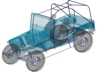 Jeep Willys Long (1945) 3D Model