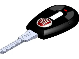 Fiat Car Key 3D Model